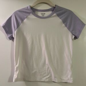 Old Navy Active White and Lavender Tee size 10